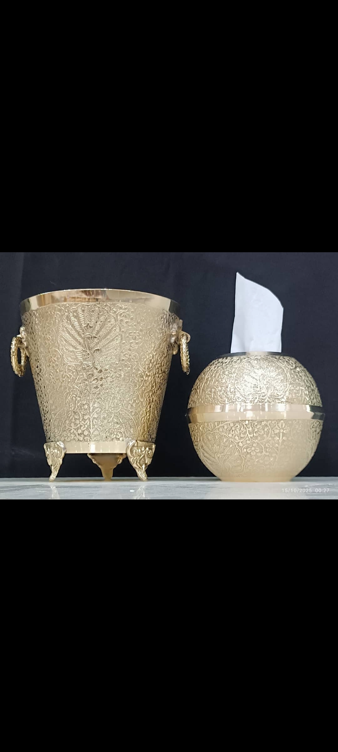 سطل و دستمال برنجی هندی